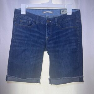 Gap Limited Edition Womens Denim Bermuda Shorts Cuffed Raw Hem Size 4 27